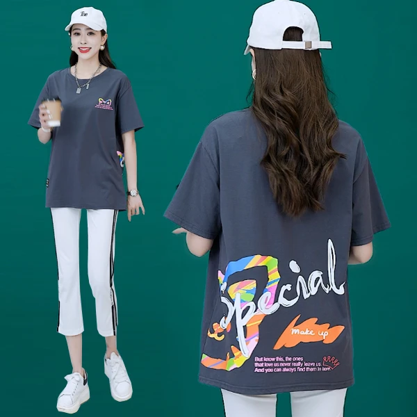 夏季2025新款洋气小个子洋气休闲通勤百搭女装宽松版型短袖t恤