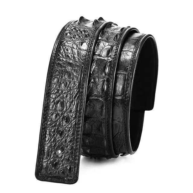 高档男士泰国纯鳄鱼皮皮带男无头真皮不带头裤带男士真皮