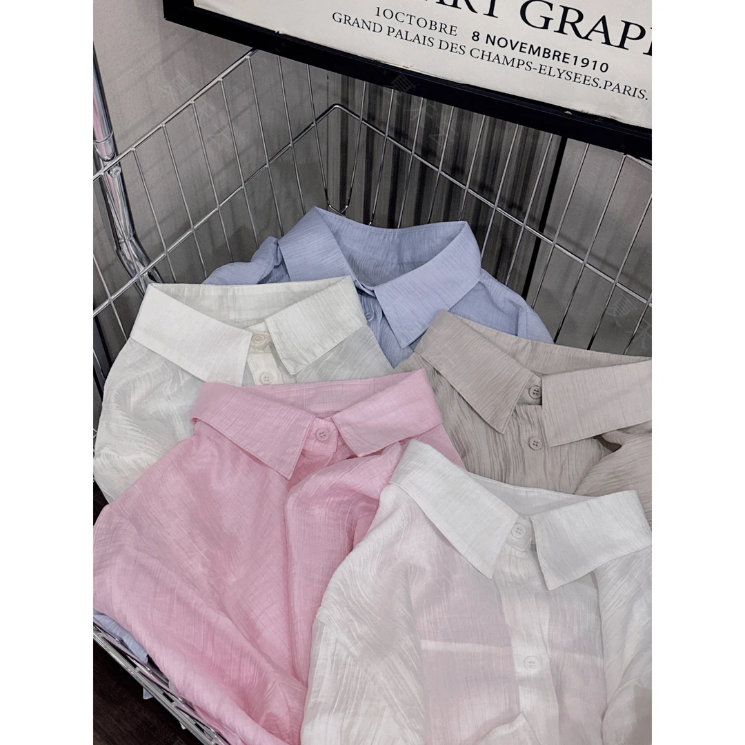 2024年夏季新款百搭防晒衣长袖衬衫时尚外套薄款设计感女款夏衬衫