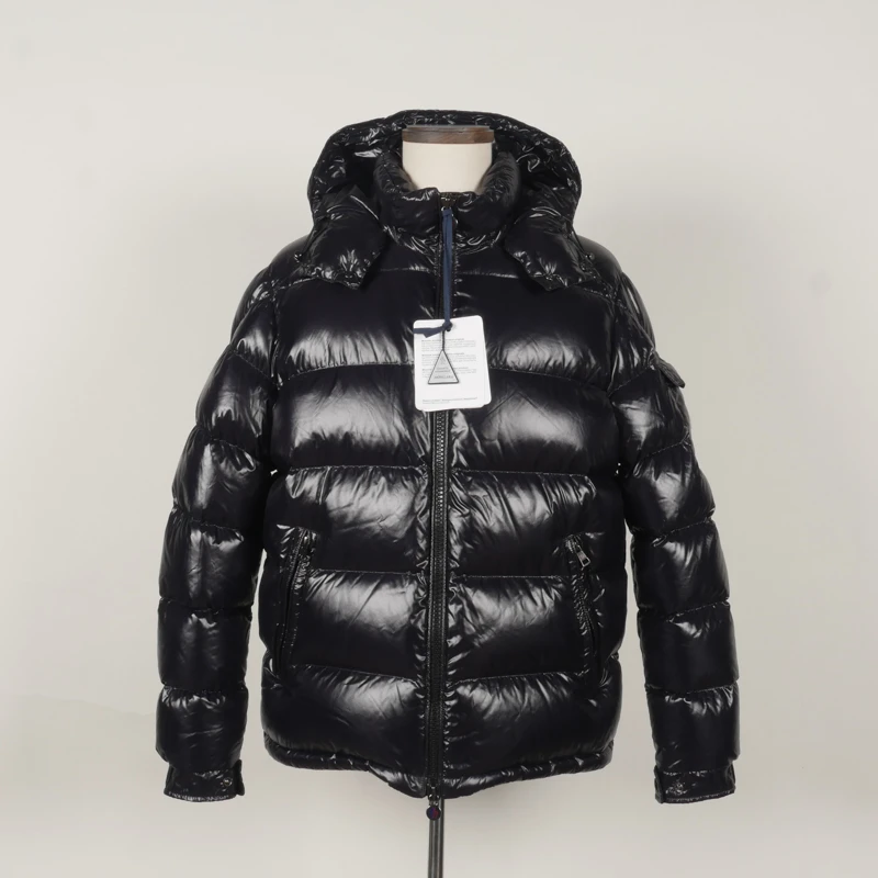 95新 蒙口 1/2/4/5/玛雅亮面黑色羽绒服