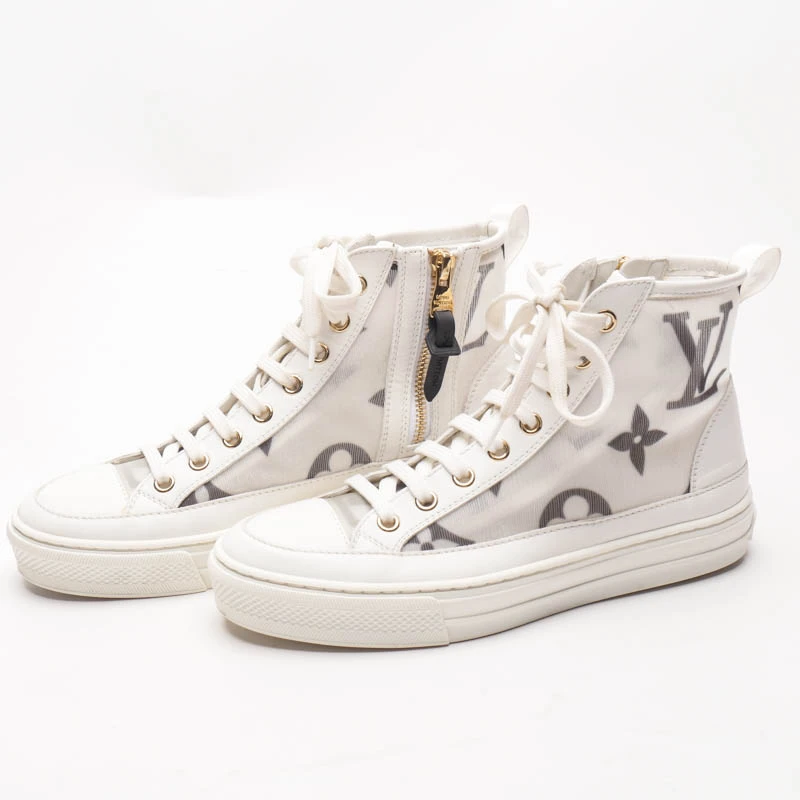 95新 LouisVuitton/路易威登 /35/黑色满印透气高帮板鞋