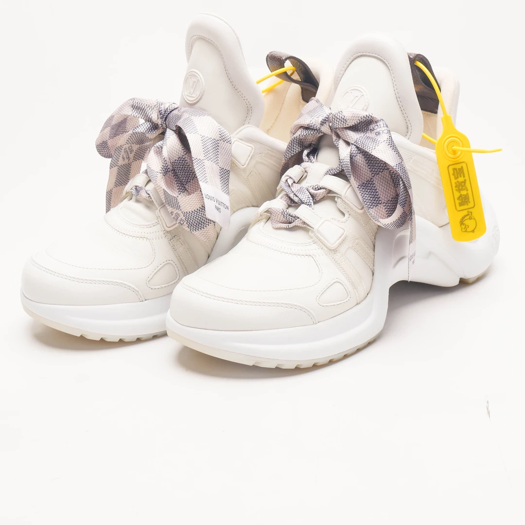 95新 LouisVuitton/路易威登 /37.5/米色丝带老爹鞋