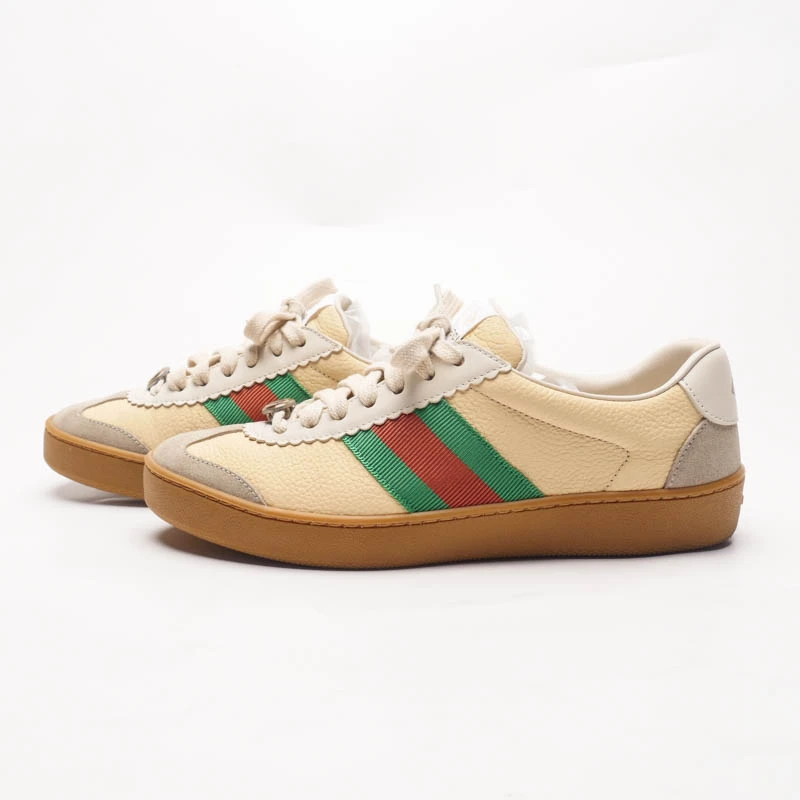 95新 GUCCI/古驰 36/米黄德训鞋