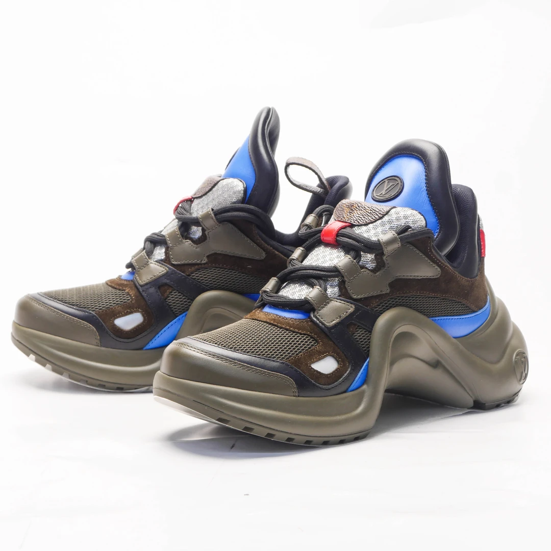 未使用 LouisVuitton/路易威登 /35/ 墨绿三色拼接老爹鞋