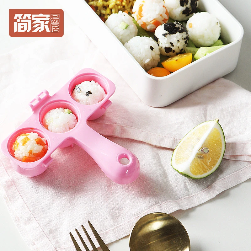 摇摇乐饭团模具儿童迷你寿司制作小工具手摇圆形饭团模型