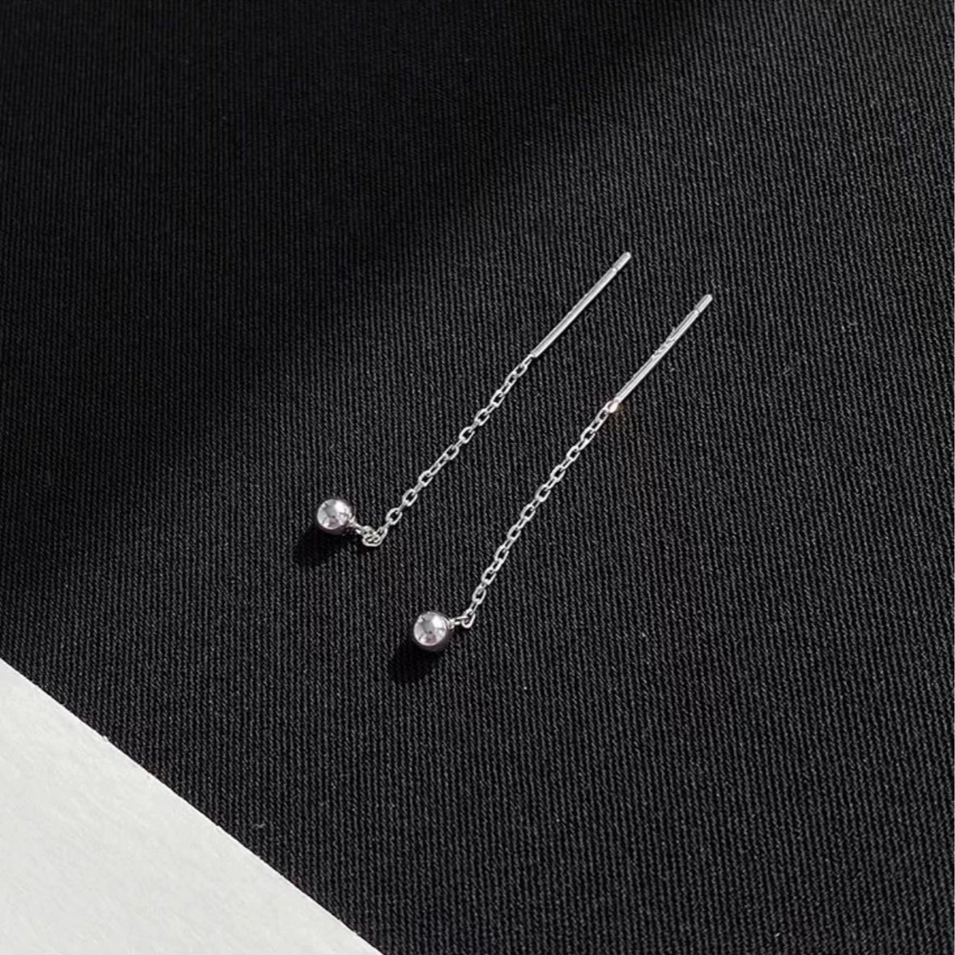 足银耳饰 足银9999耳线+礼盒手工气质百搭古风小众简约清新迷你