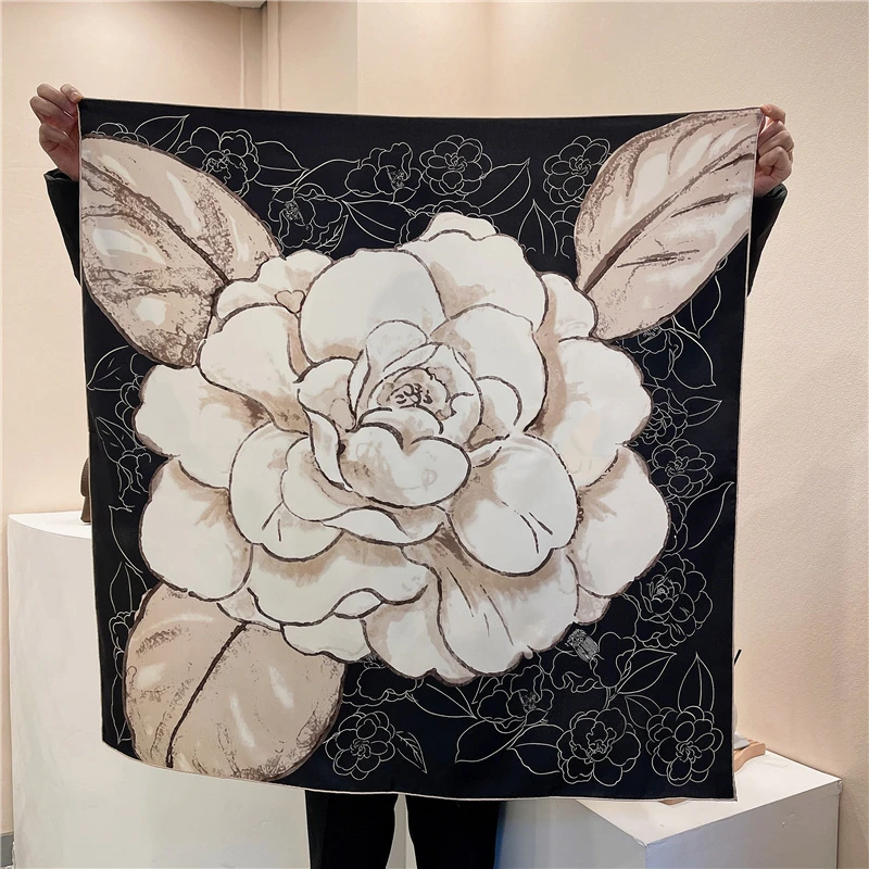 Qiantang Story/钱塘故事山茶气息 90CM 桑蚕丝斜纹方巾