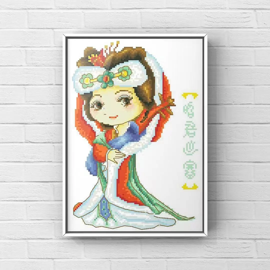 昭君出塞，十字绣R线自配图