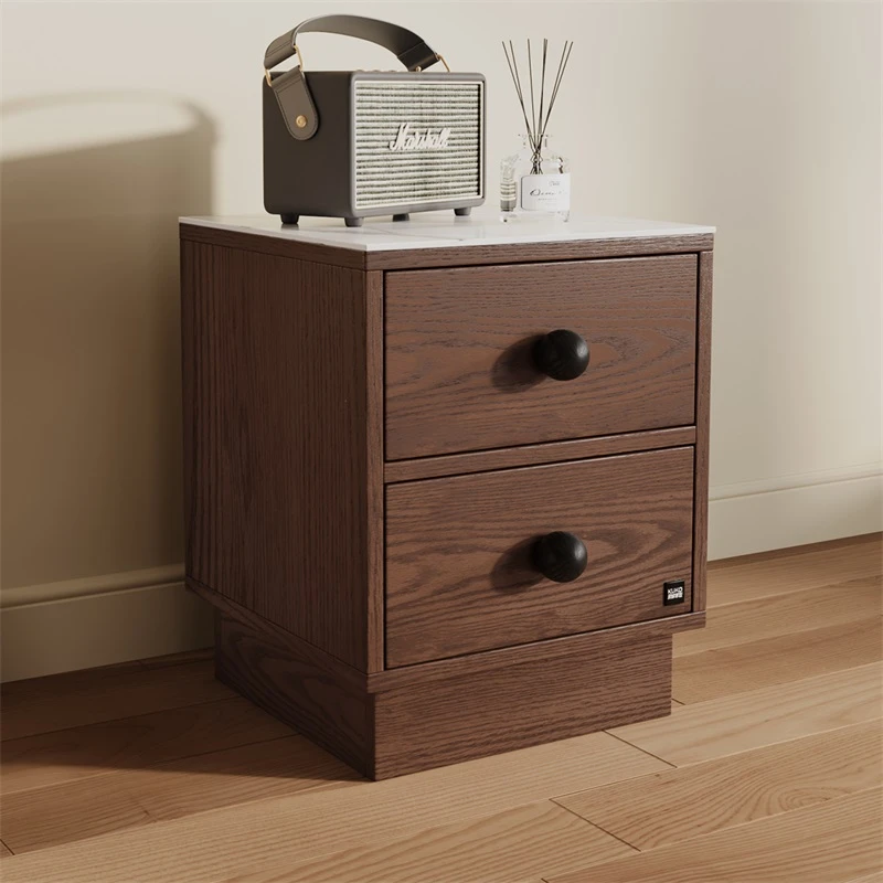 顾家木艺新中式原木风床头柜卧室储物小丑床头柜PT8097G（床头柜）