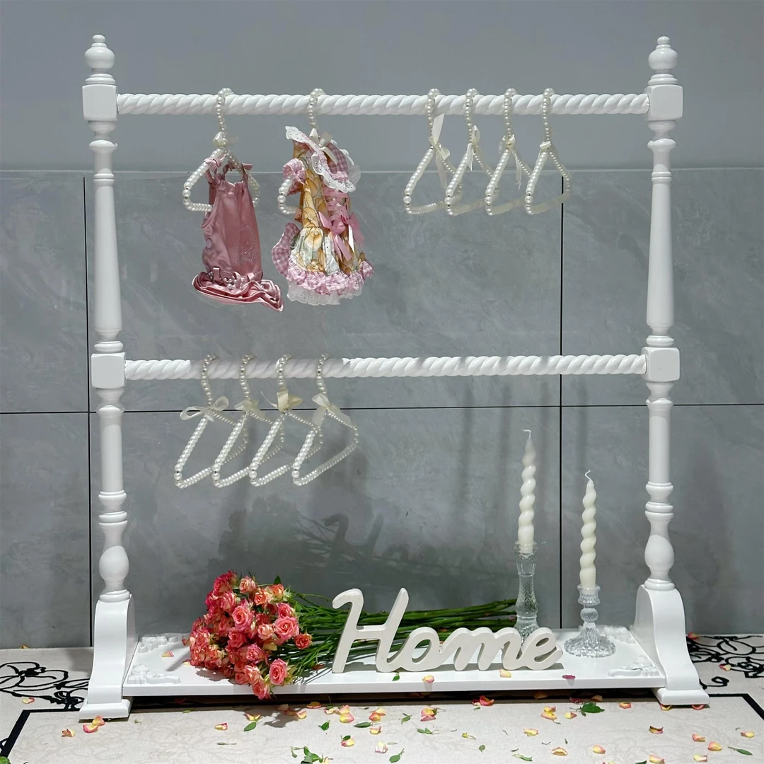 一芯有宠®复古实木宠物衣架狗装饰衣帽架猫衣服收纳架罗马柱衣架