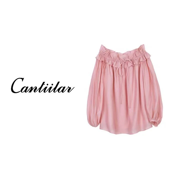 CANTIILAR 法式高级感纯裕一字肩上衣外套 53271