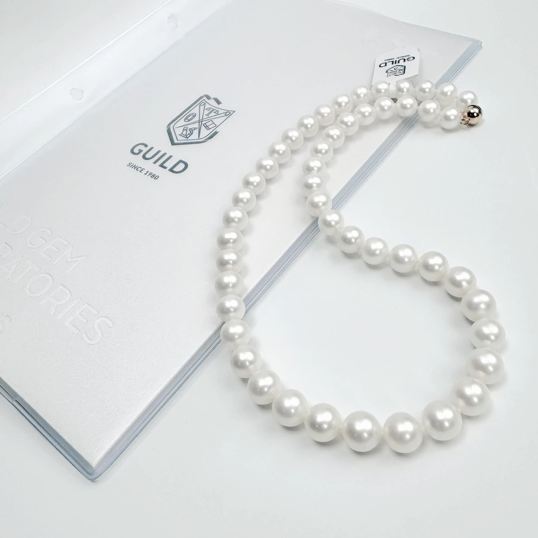 「 尊享系列夜明珠」9-10mm无核珍珠项链 14k金磁吸扣 升级版