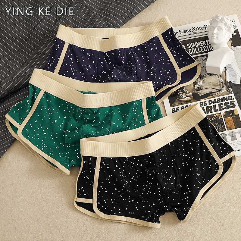 新款男士内裤棉质平角裤透气运男生潮流短裤个性青年男款四角底裤