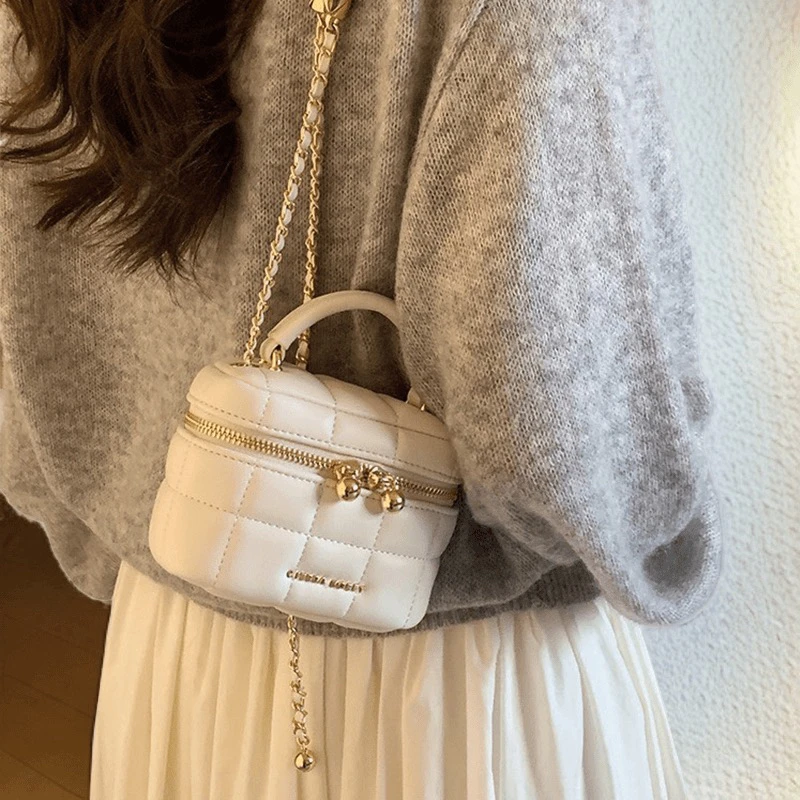 小香风盒子包女2024新款质感链条单肩斜挎小众百搭ins