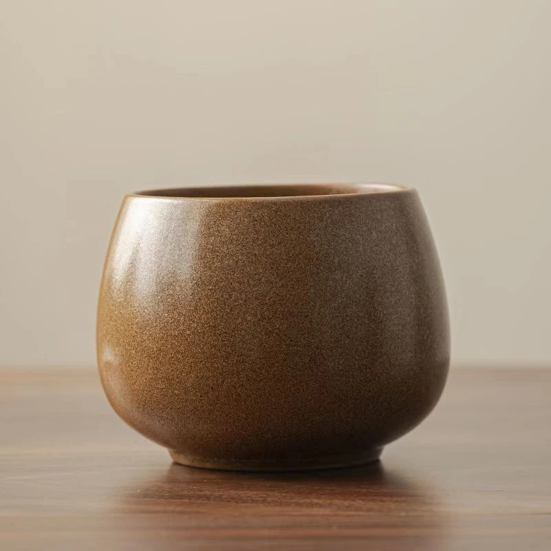 粗陶建水茶渣缸茶洗窑变复古杯洗日式陶瓷禅意水盂家用茶渣桶茶道