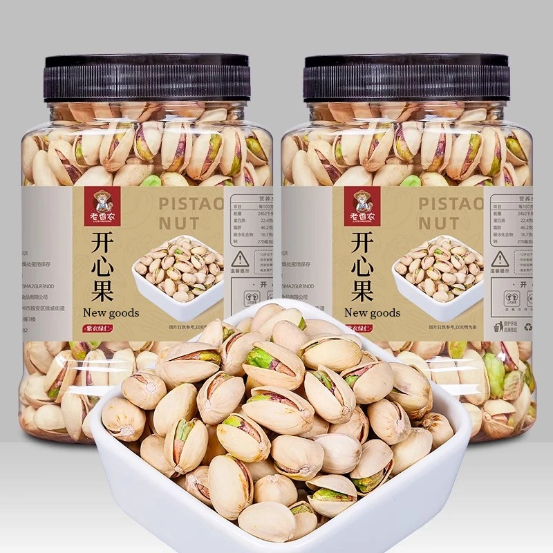 新货开心果大颗粒500g罐装原味无漂白散装批发干果孕妇坚果零食