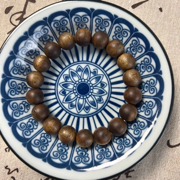 母树圆珠绿奇楠沉香手串1.2单圈10g+多样性发一条