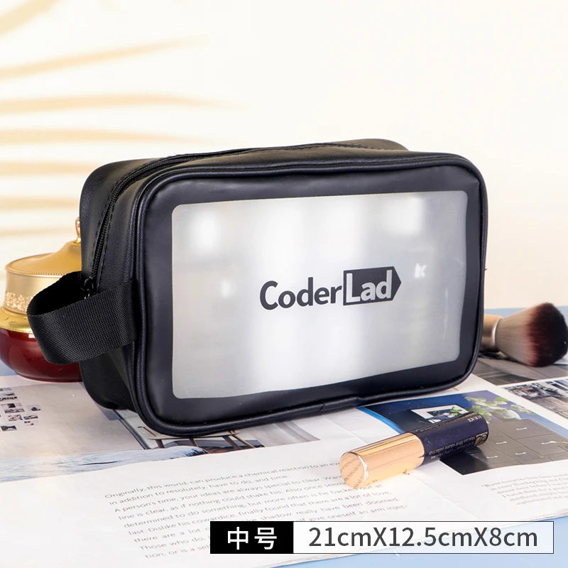 CoderLad时尚防水化妆包中号洗漱包干湿便携女士旅行大容量收纳袋