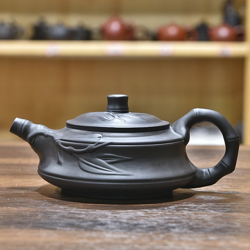 紫砂壶紫陶扁竹节茶壶功夫茶具家用泡茶壶过滤泡茶神器送礼