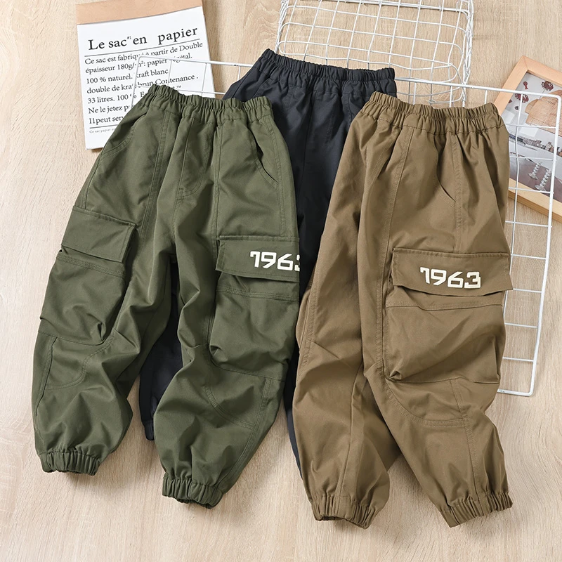 男童长裤儿童春秋款男孩休闲裤子2024秋装新款薄款工装裤中大童裤