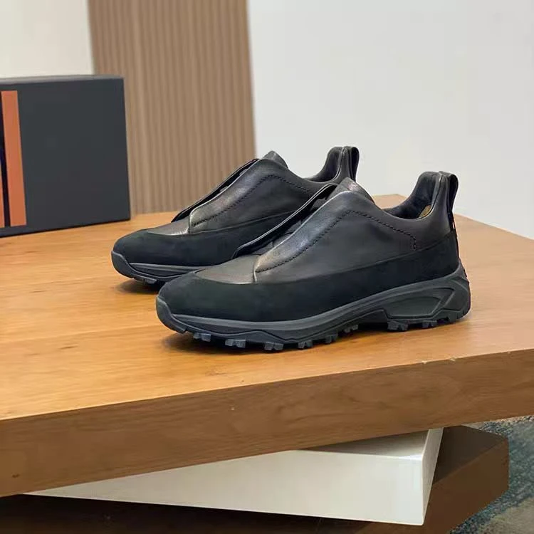 杰力亚男士百搭商务休闲户外运动防滑耐寒徒步登山牛皮鞋