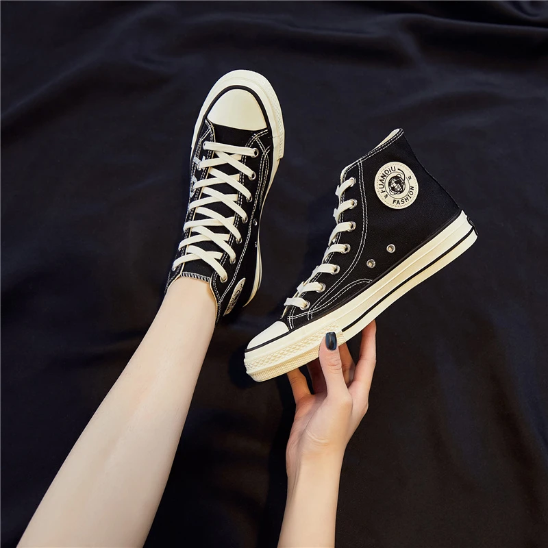 【断码特价】环球帆布鞋高帮女款春季百搭女鞋平底经典S6761平底