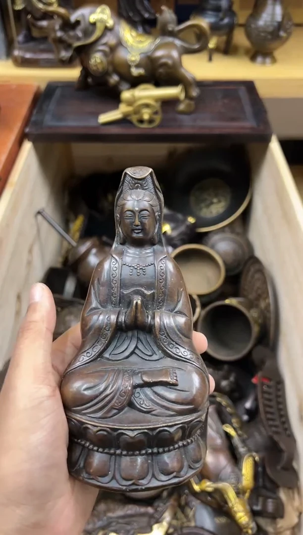 【闪购商品】铜器收收藏藏摆件莲花观音
