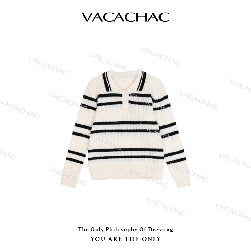 “知识分子”绞花条纹针织衫X
