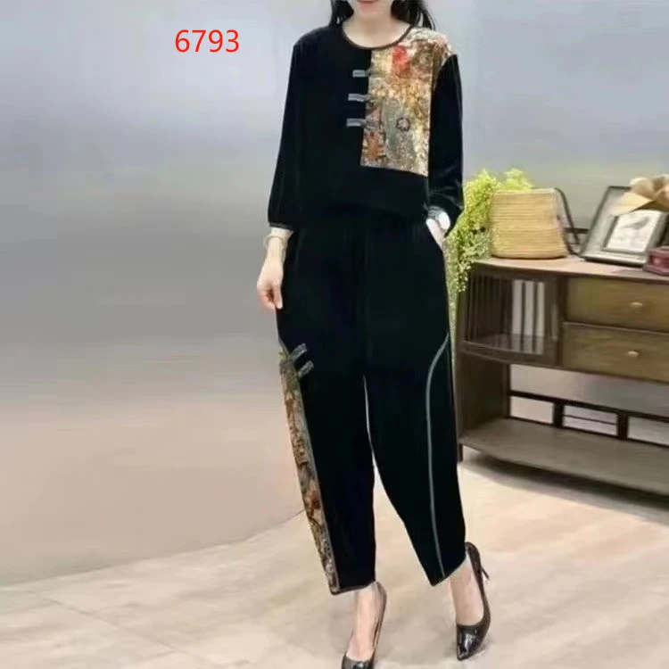 6793-3（奥绒）新款气质休闲显瘦套装