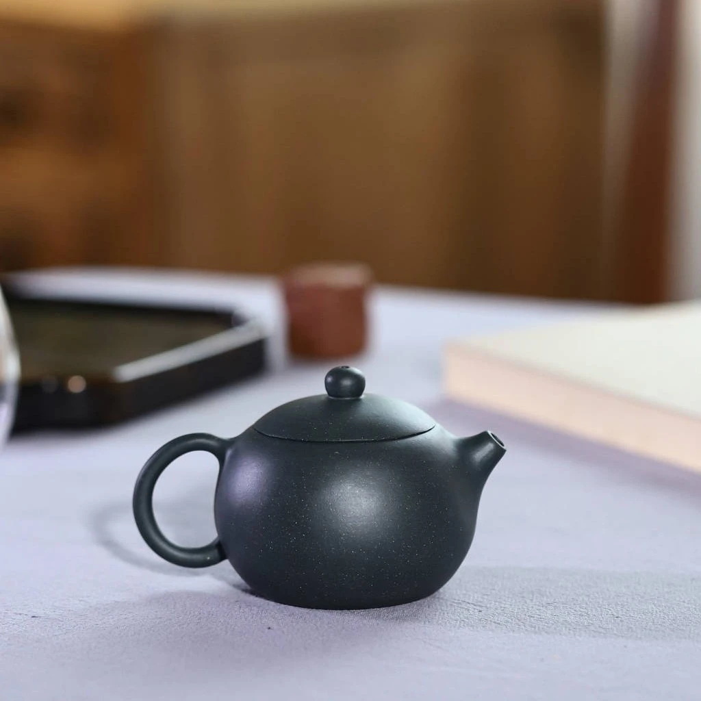【墨绿泥·西施壶】宜兴紫砂壶一厂泥料全手工制作容量200cc茶壶