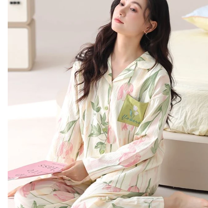 云朵棉睡衣 女 长袖长裤秋装