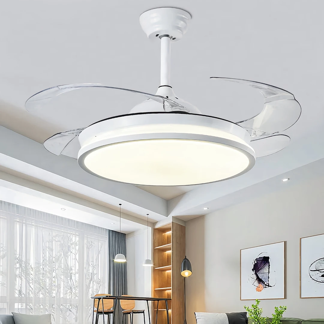 【免费安装】隐形变频风扇灯卧室灯遥控风扇吊灯餐厅灯静音吊扇灯