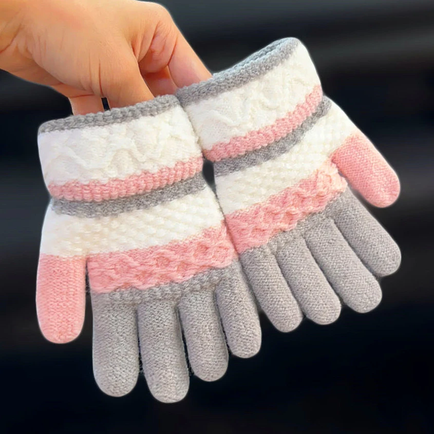 儿童手套五指冬季女孩加厚中小学生女童男童分指男孩保暖全指防寒