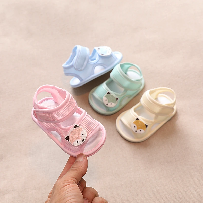 夏季0-1岁宝宝学步鞋6-12个月透气舒适男女软底防滑婴儿凉鞋不掉