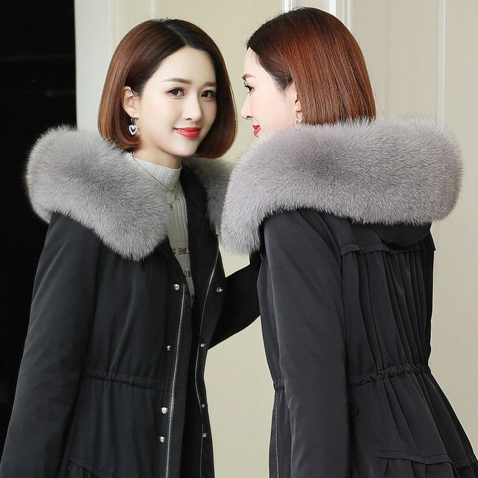 2022女士派克风衣带大帽领时尚潮流前线女装