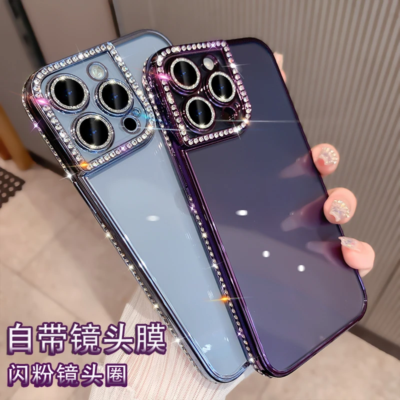 【苹果】新款iphone13/14 一圈水钻 自带镜头膜 全包防摔壳