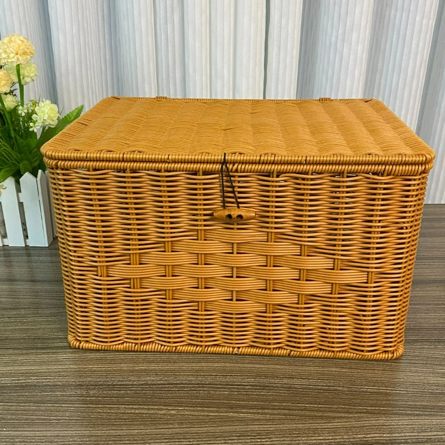 XN3【全网榜一】长方形手工仿藤编收纳箱陈列家用店超市客厅物通用