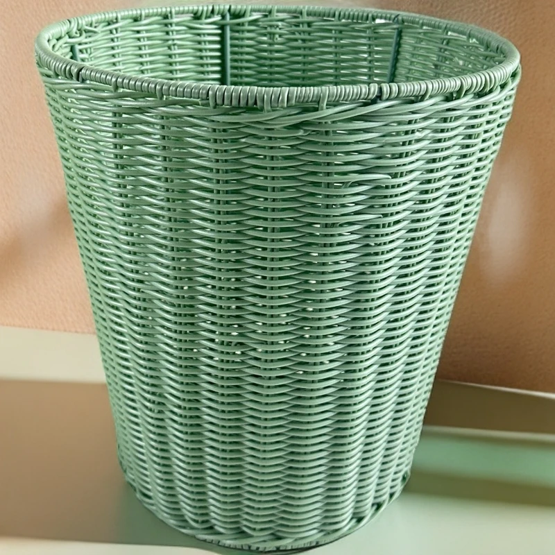 LS2薄荷绿圆形零食桶手工收纳桶客厅家用卧室简约办公室无盖26*28