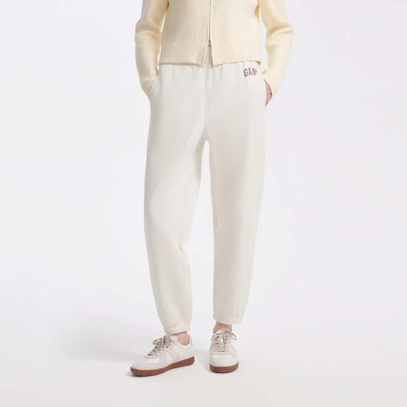 休闲Gap女装2024秋新款抓绒弹力束口长裤运动松绒系针织裤634557