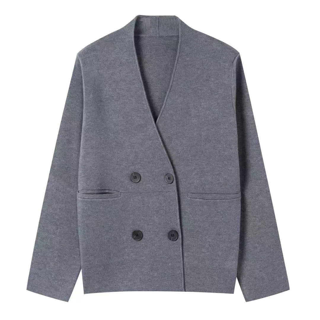 老钱风时尚休闲百搭宽松双面针织西装外套NB-8267春日出行休闲