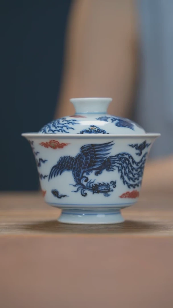 【闪购商品】阳春白雪凤穿花盖碗