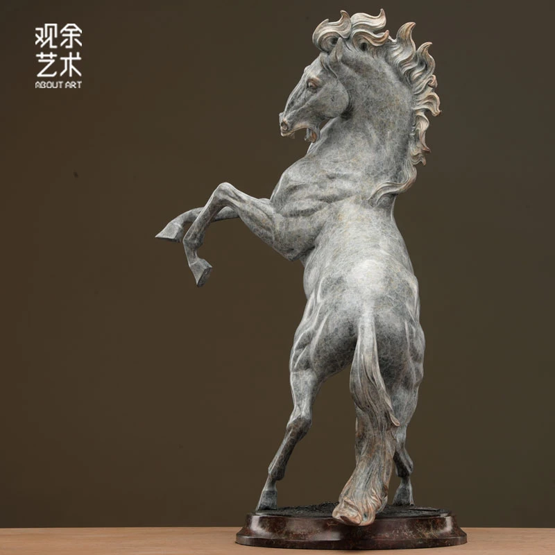 观余艺术纯青铜马雕塑家居饰品摆件新中式客厅玄关装饰品 里飞沙