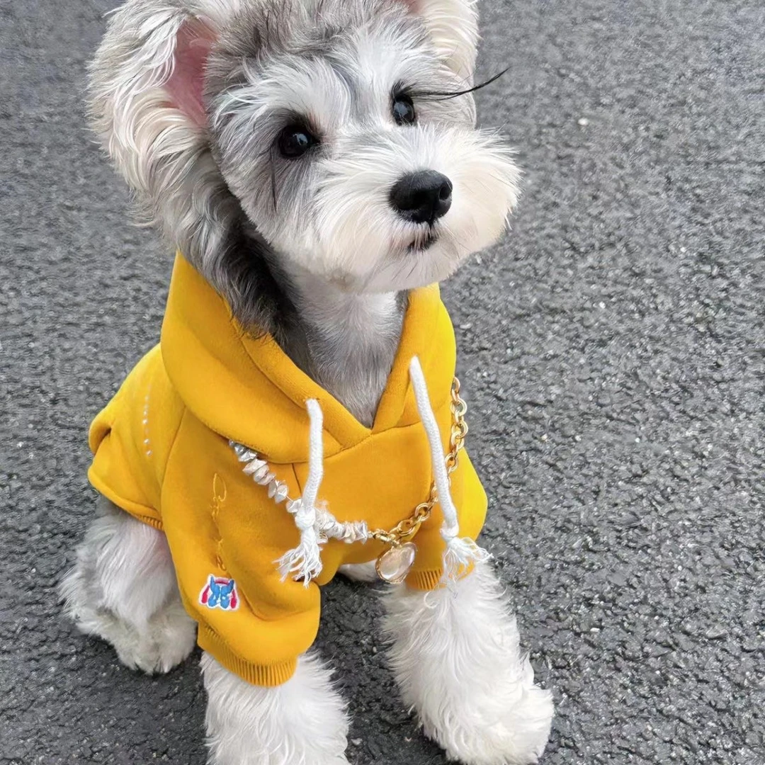 秋冬新款狗狗衣服加厚保暖法斗雪纳瑞比熊泰迪柴犬猫咪卫衣外套