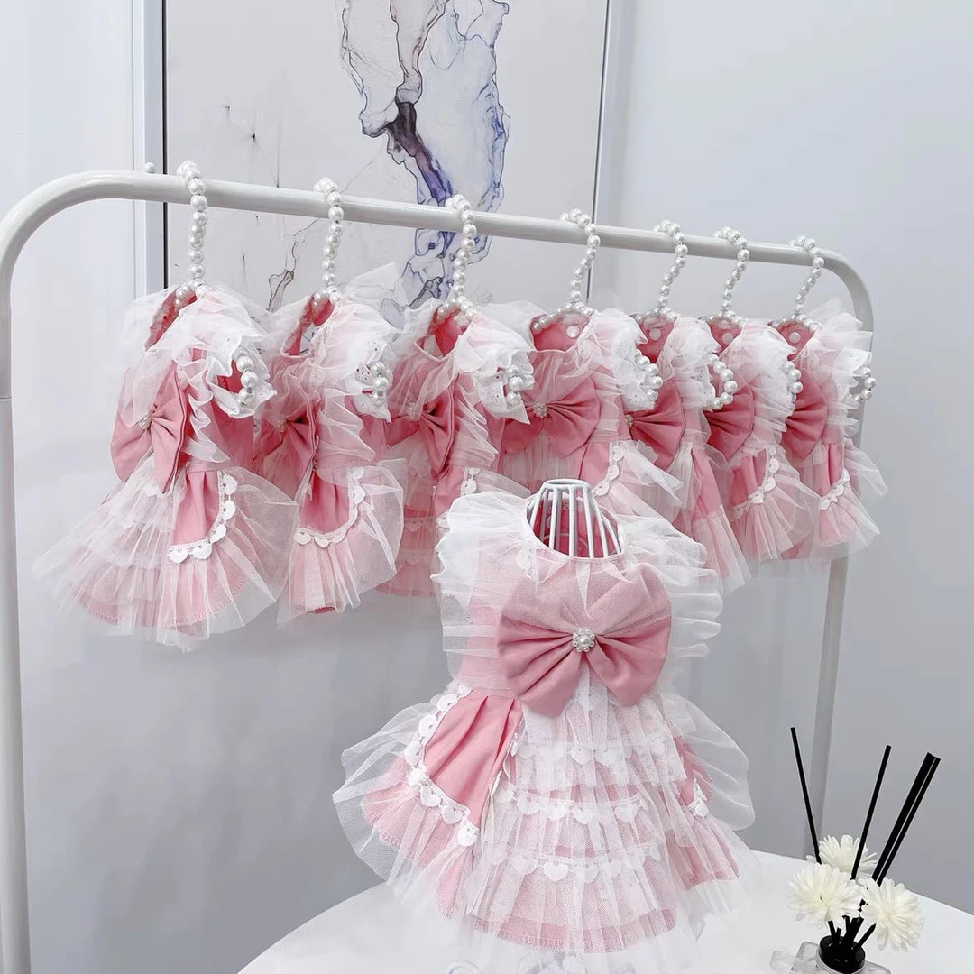 手作款洛丽塔公主风连衣裙按扣设计仙女风狗狗猫咪初秋新款