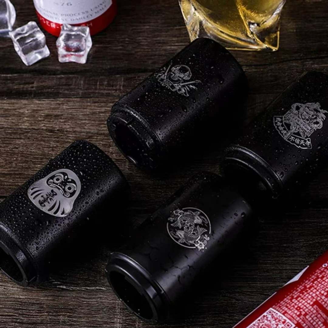 99新  【图案随机发】啤酒开瓶器创意个性LOGO磁吸按压不锈钢啤酒瓶