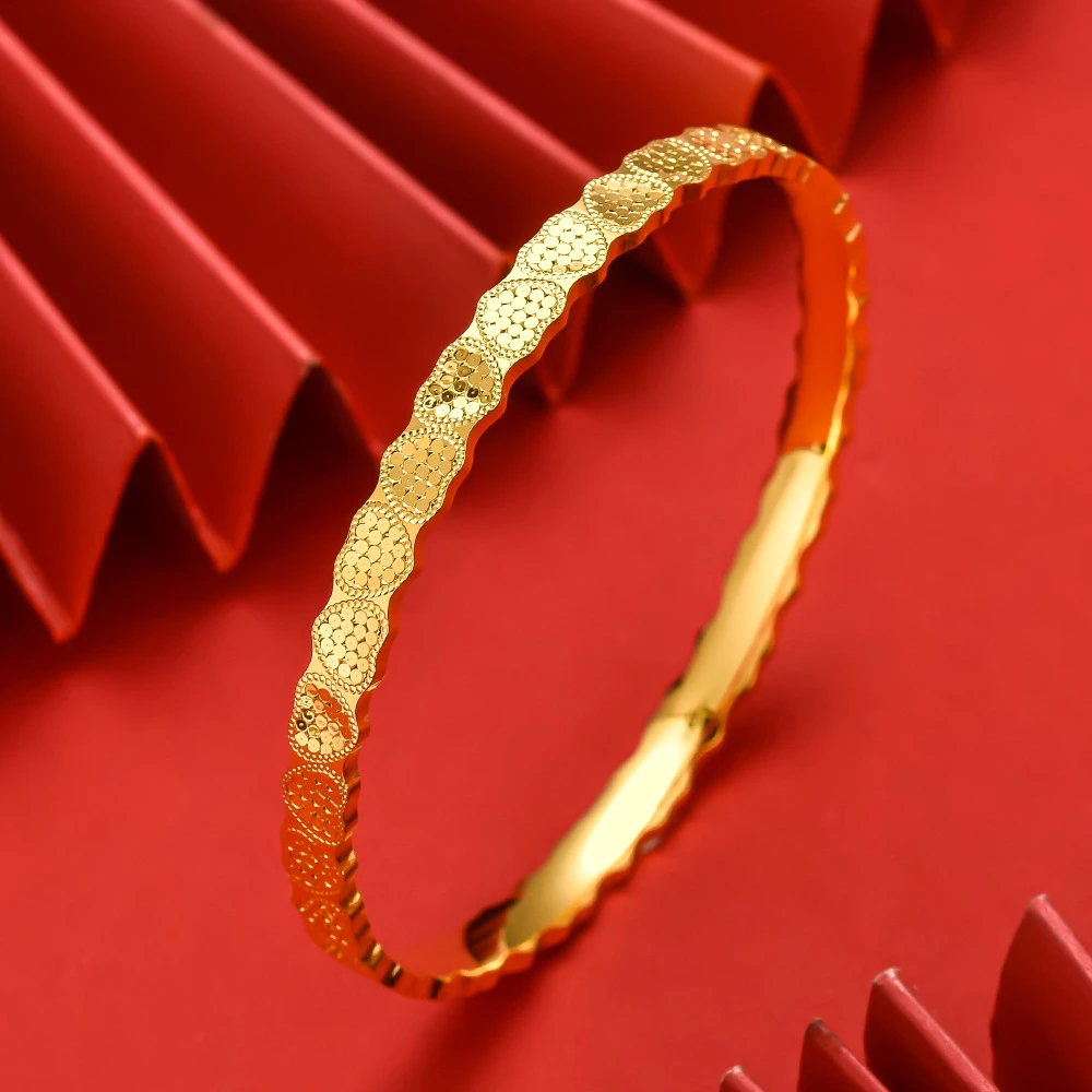 合金手镯 闭口爱心龙鳞手镯