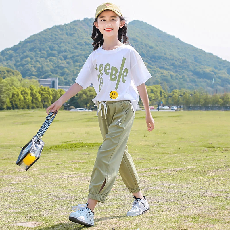 女童运动洋气时髦网红宽松中大童小女孩夏季夏装学生两件套