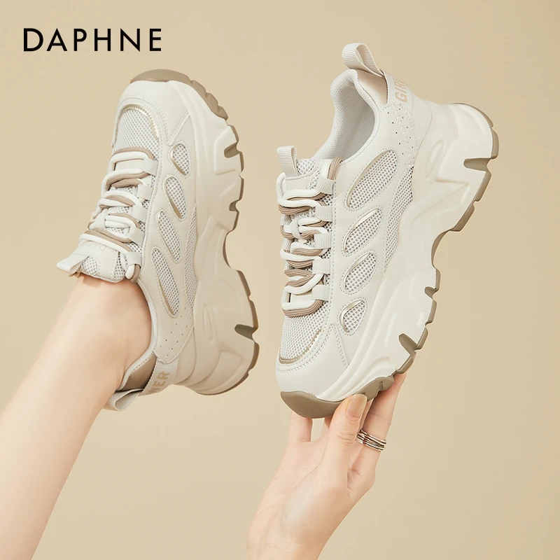 达芙妮厚底运动鞋女款2024夏季新款女鞋休闲百搭跑步鞋子女老爹鞋