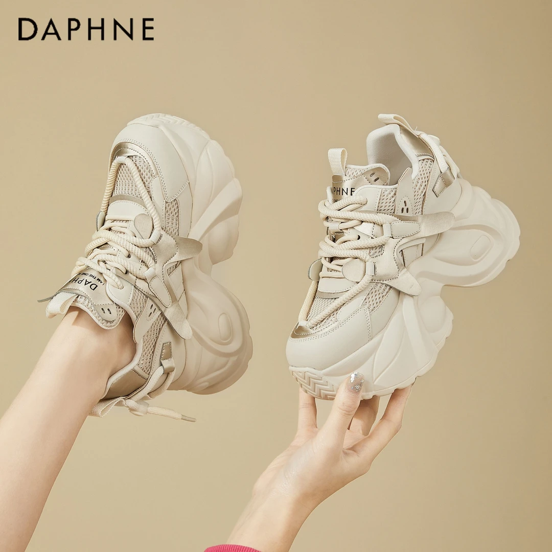 达芙妮厚底老爹鞋女款春秋2025新款运动鞋内增高女鞋小个子松糕鞋