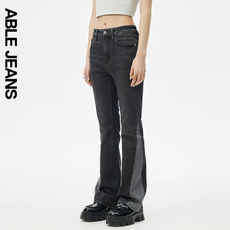 ABLE JEANS【马蹄裤】2023秋季新款女士爱心小熊喇叭牛仔裤901366